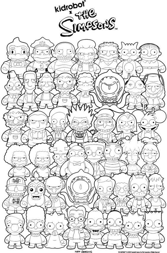 KidRobot Simpsons Figures Coloring Page | Coloring Pages ...