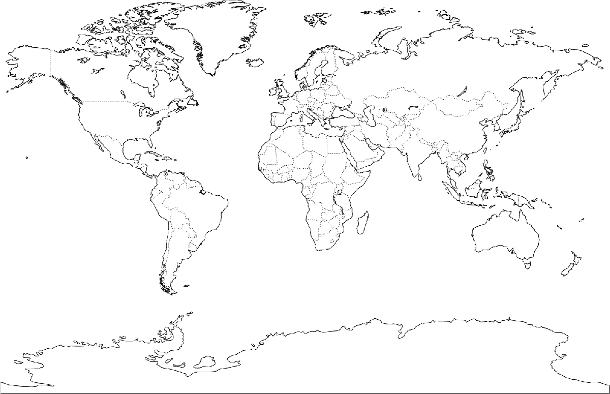 World Map Coloring Page With Countries Labeled - High Quality ...
