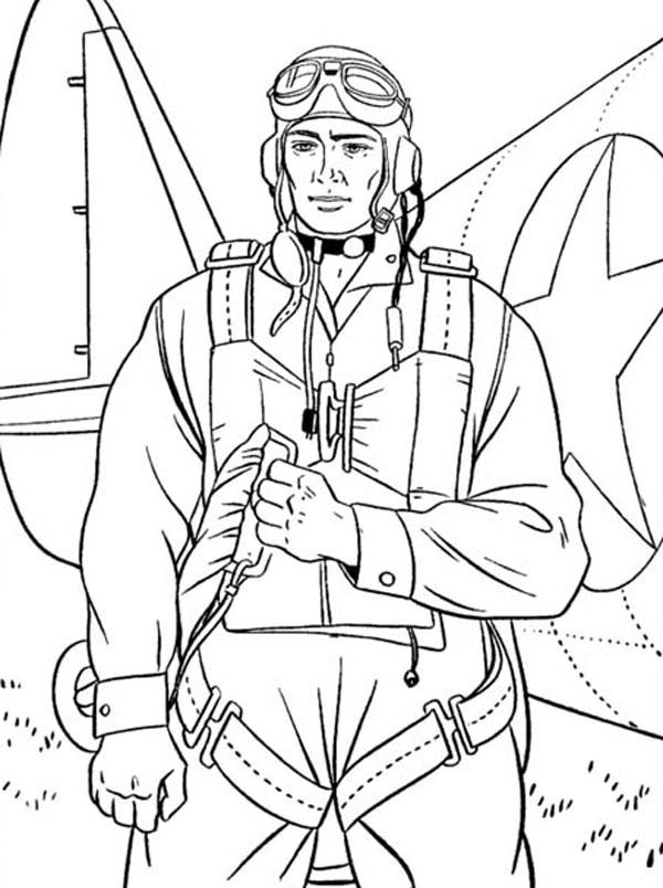 Paratrooper Soldier on Duty Veterans Day Coloring Page - Free ...