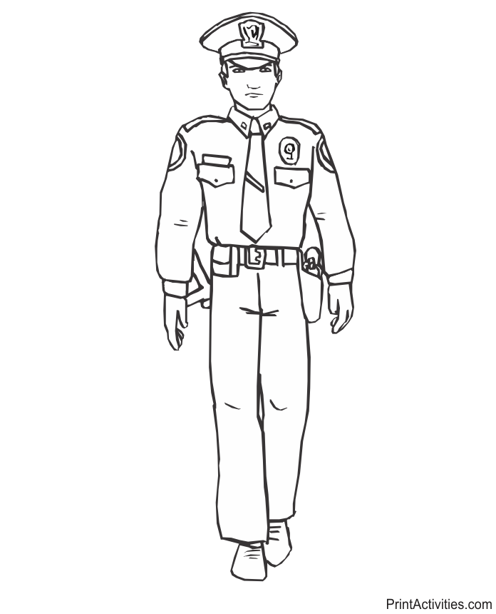 Police Officer Pictures To Color - Coloring Pages for Kids and for ...