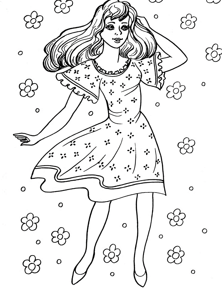 Fashionable girls coloring pages 9 / Fashionable girls / Kids ...