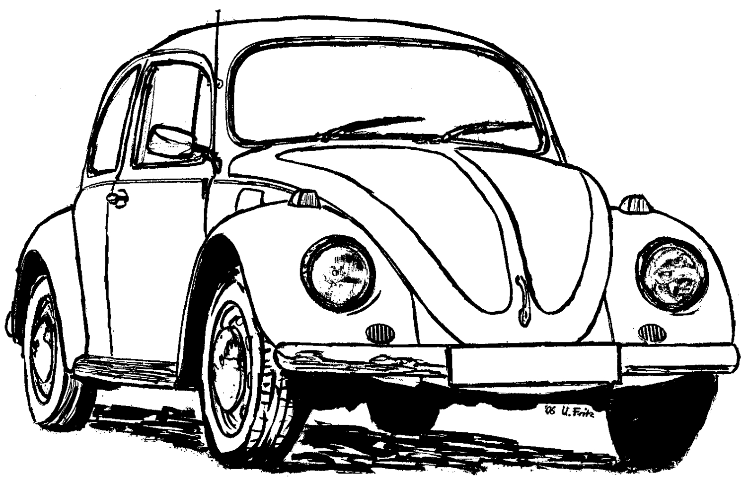 Volkswagon beetle coloring page Vw bug coloring pages at ...
