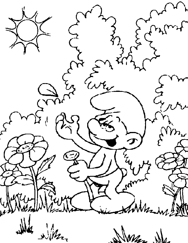 Smurf Coloring Pages For Kids | Printable Coloring Pages