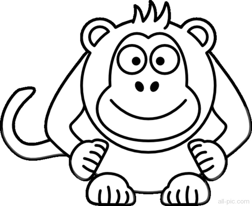 monkey see printable coloring page
