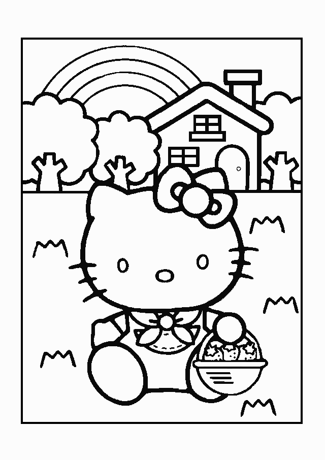 Hello Kitty Face Coloring Page - Kids Colouring Pages