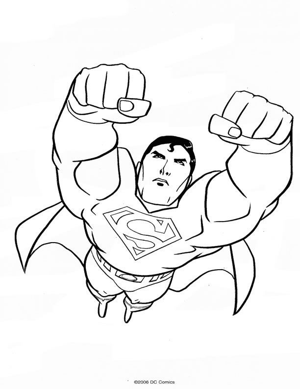 Coloring Page Of Superman : Printable Coloring Book Sheet Online