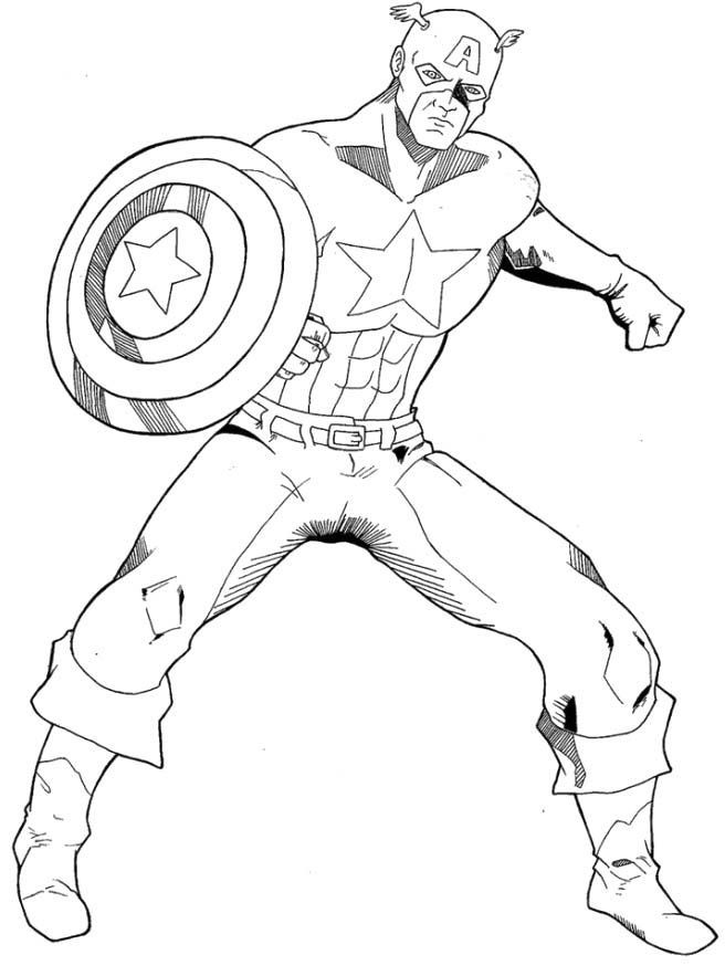 Superhero Captain america coloring pages for kids | Great Coloring