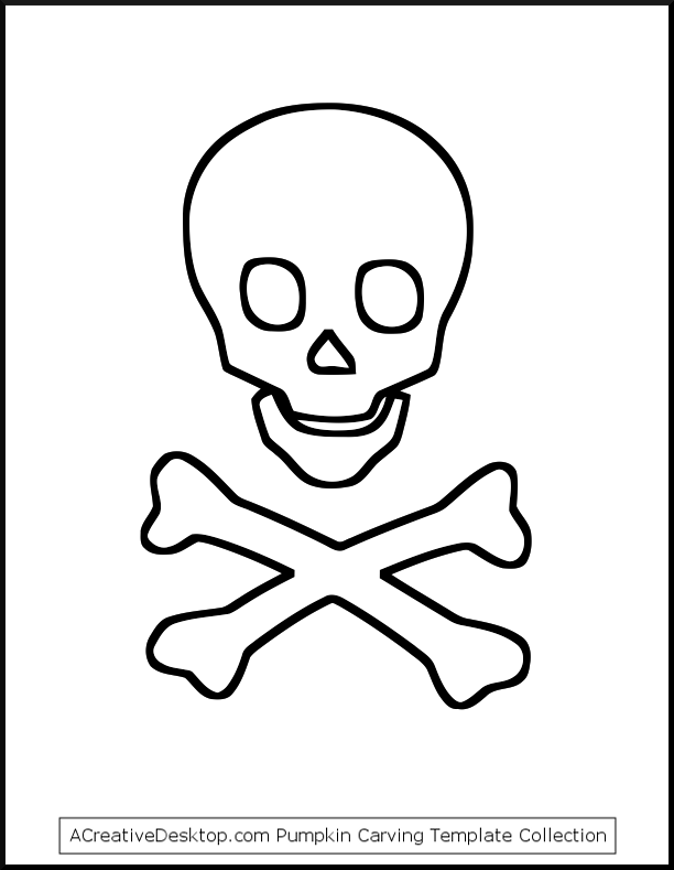 Free skull & crossbones stencils and Halloween skull templates