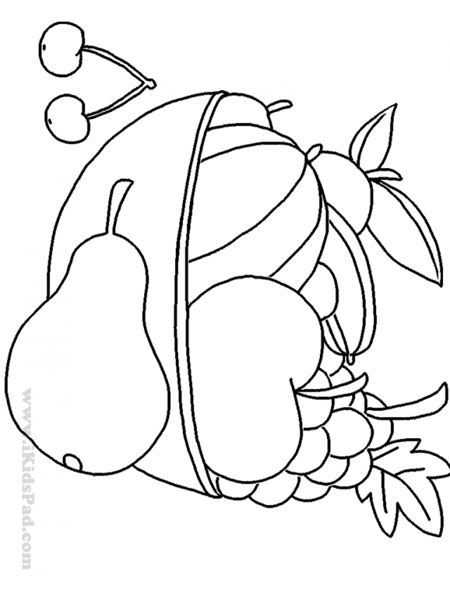 Fruit Coloring Pages Free Printable Fruits And Food Coloring Book