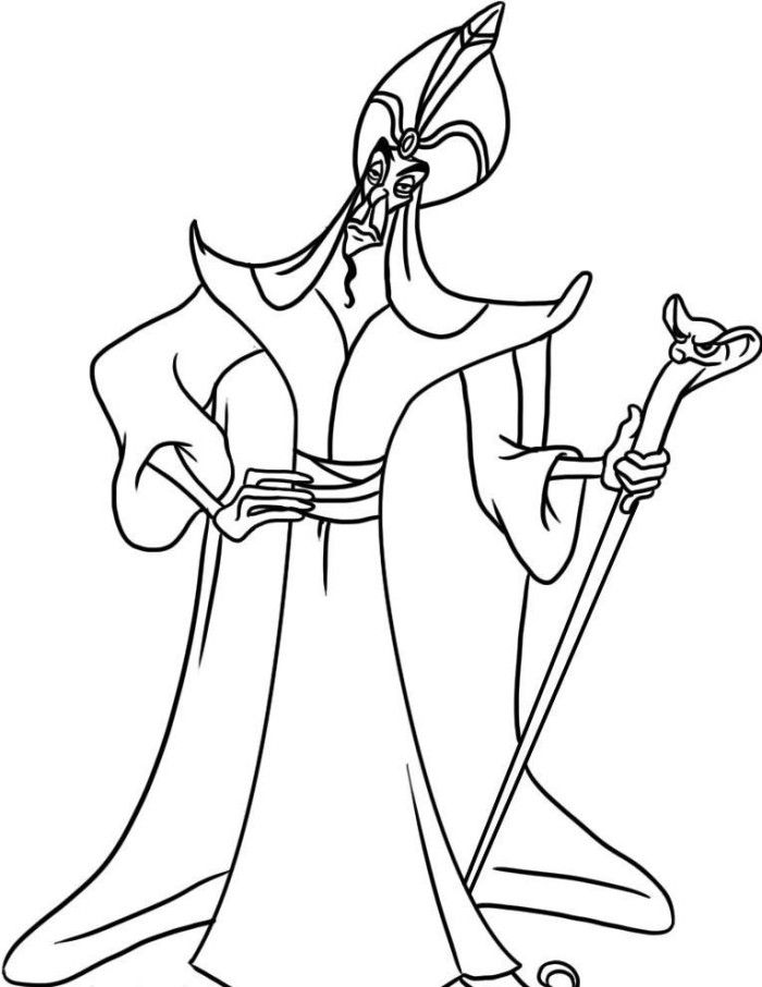 Disney Jafar Coloring pages - Aladdin Cartoon Coloring Pages