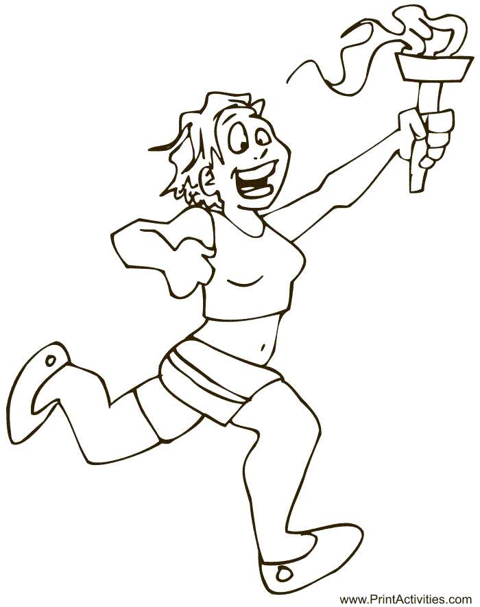 Summer Olympics Coloring page | Olympic Flame Coloring Page