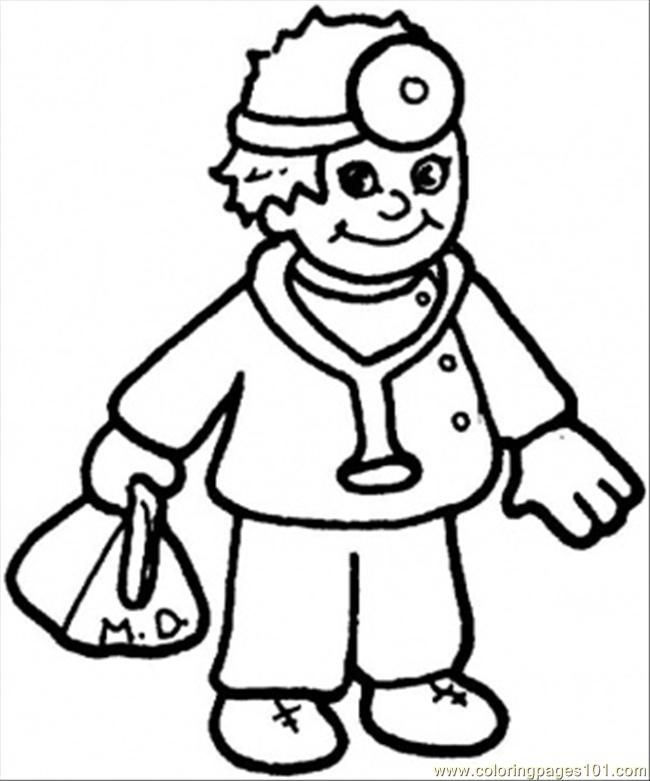 Coloring Pages Nice Doctor (Peoples > Profession) - free printable