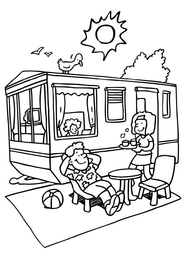Camping Coloring Page Cake Ideas and Designs