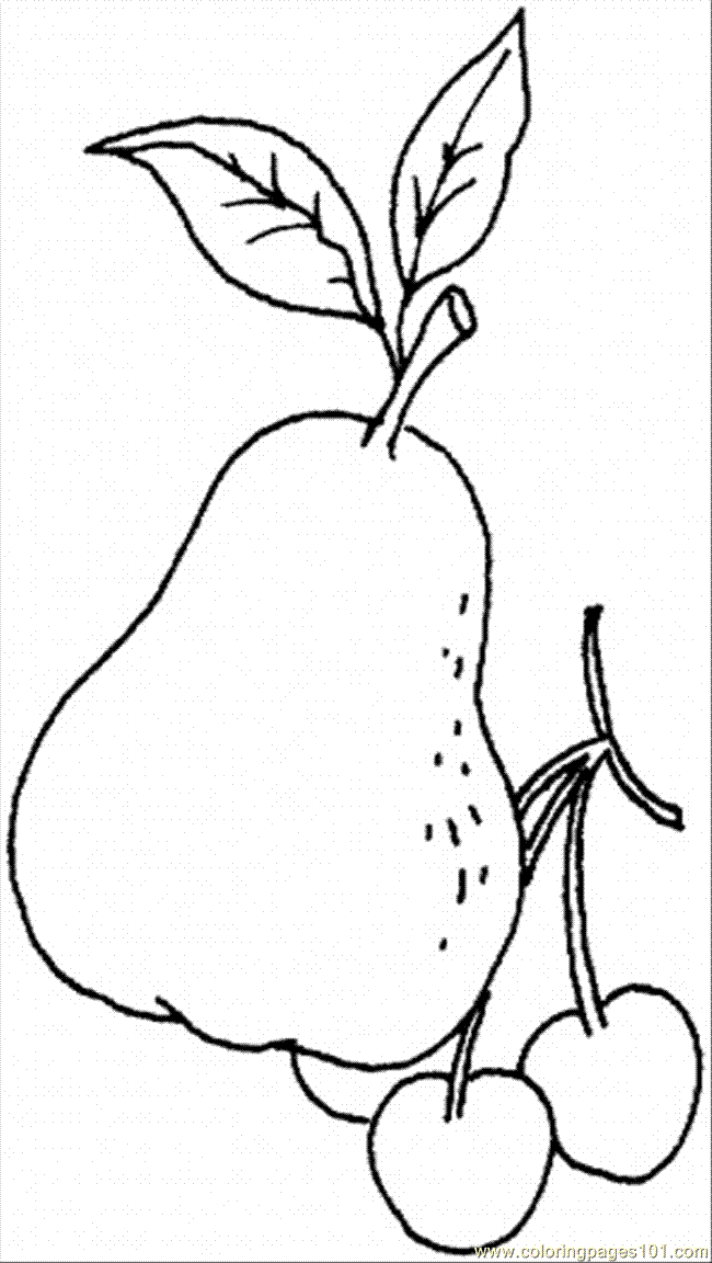 Coloring Pages Pear 8 (Food & Fruits > Pears) - free printable
