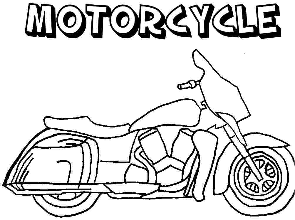 Colouring Pages Transportation Motorcycle Free For Kids & Boys #