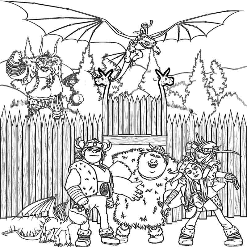 How To Train Your Dragon Coloring Pages For Kids To Print Vikings