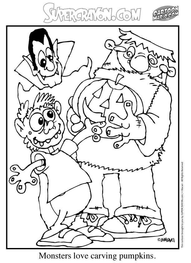 Halloween Monster Coloring Pages Images & Pictures - Becuo