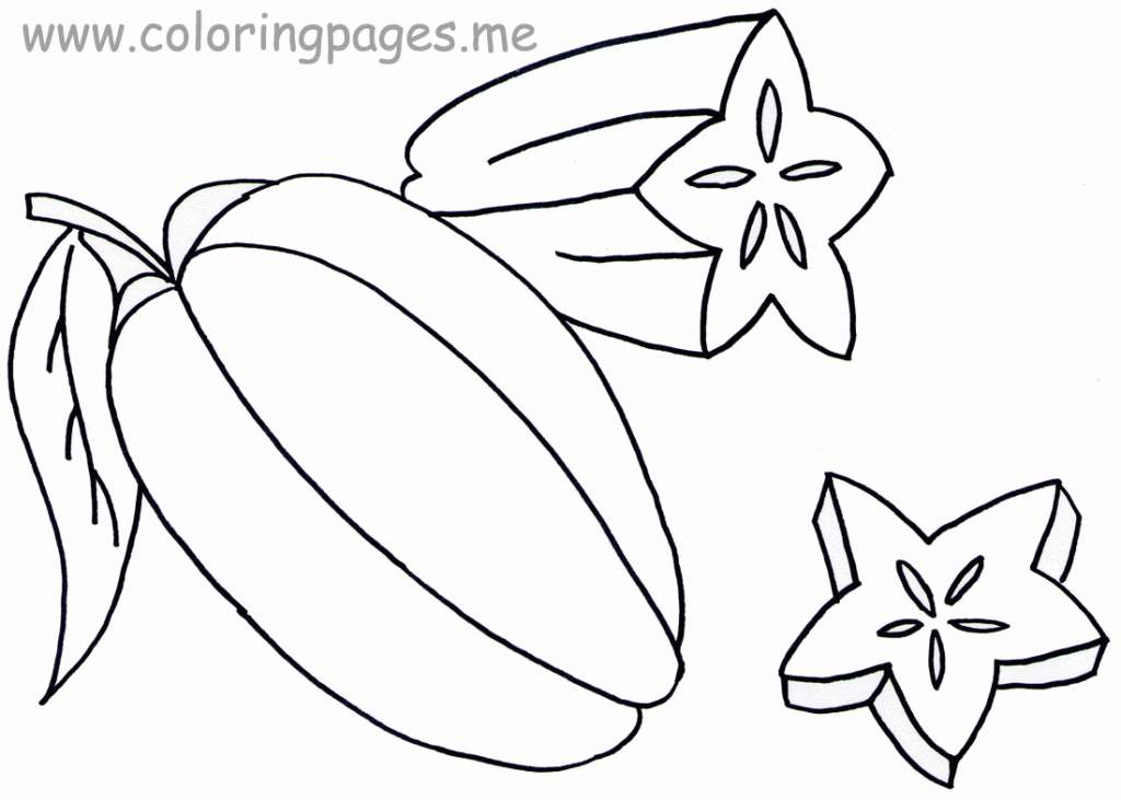 Free Star Fruit Coloring Pages | Laptopezine.