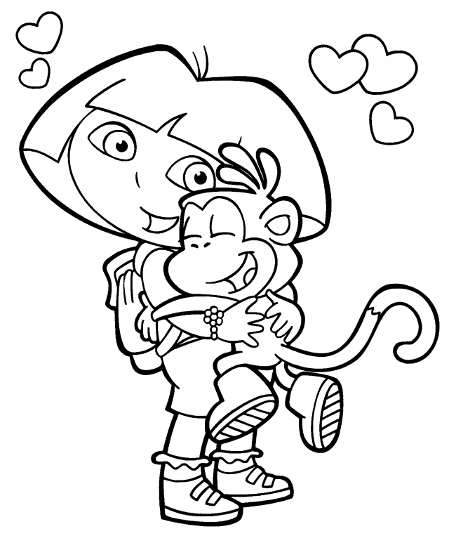 Caillou Coloring Pages Free Dora The Explorer Coloring Pages