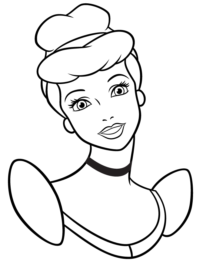 Disney Princess Cinderella Portrait Coloring Page Free Printable