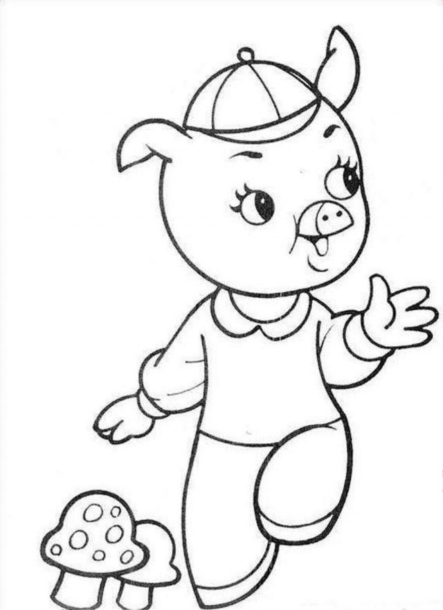 Three Little Boys Pigs Coloring Page Coloringplus 188683 Three