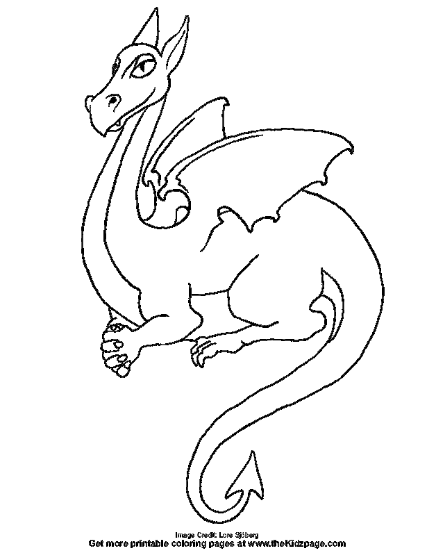 Dragon - Free Coloring Pages for Kids - Printable Colouring Sheets