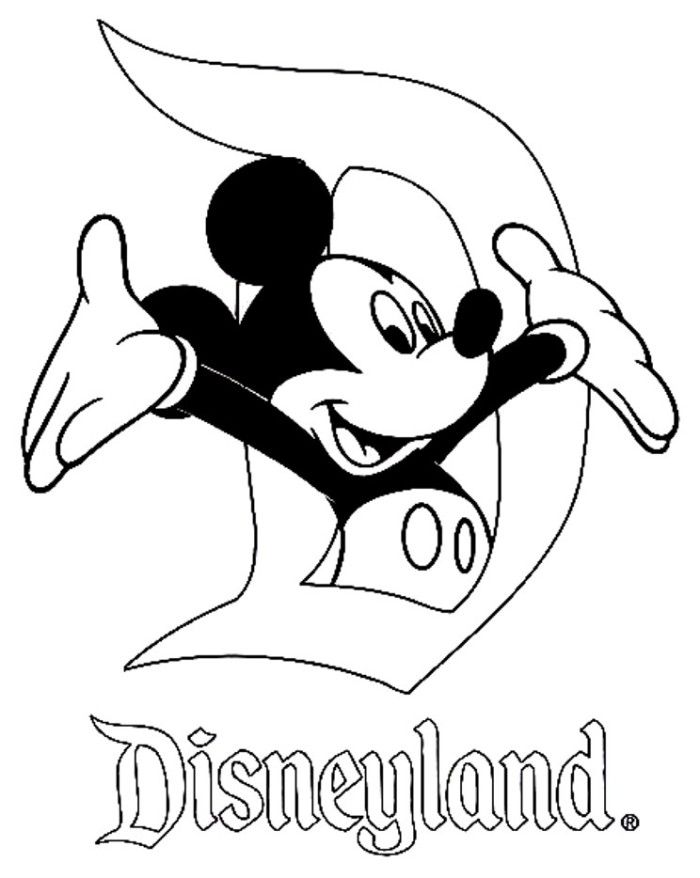 Mickey in Disneyland Coloring Page - Disney Coloring Pages on
