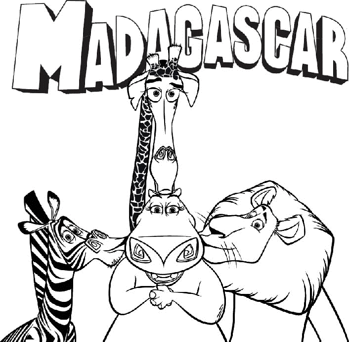 Cartoon Characters Madagascar Coloring Pages Picture