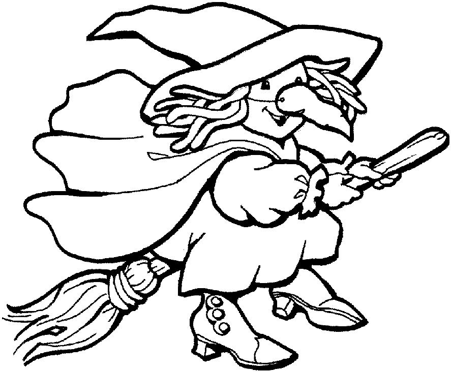 Halloween Witch Coloring Page: Halloween Witch Coloring Page