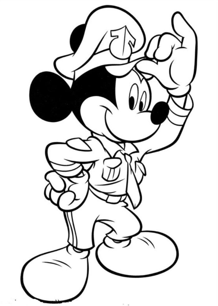 Mickey in Disneyland Coloring Page - Disney Coloring Pages on