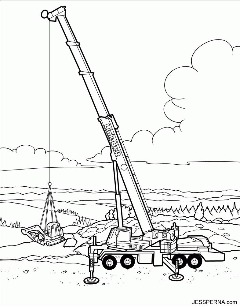 Construction cranes Colouring Pages