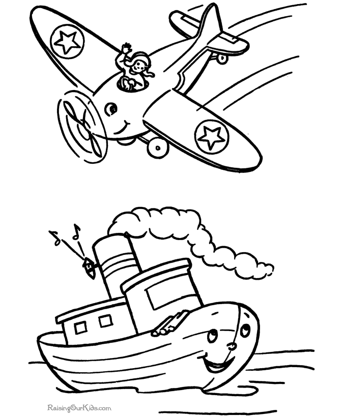 Kids boat coloring 023