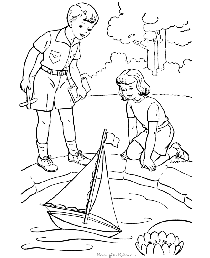 Boat page for kids to color 021