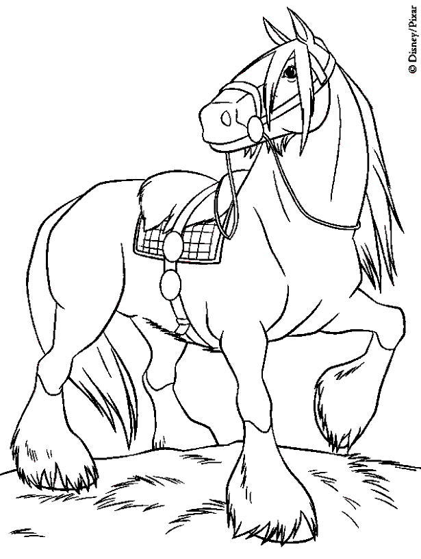 coloring books Angus the Merida´s horse to print and free download