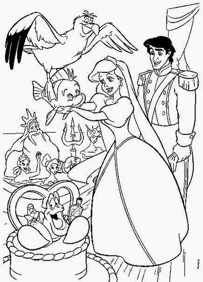 7 Disney Princess Christmas Coloring Pages