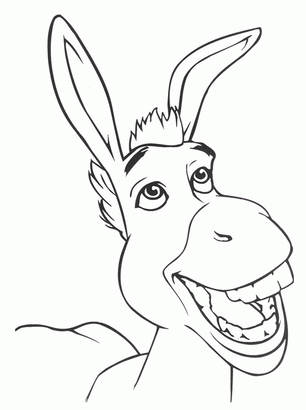 Shrek Coloring Pages – Donkey face | coloring pages