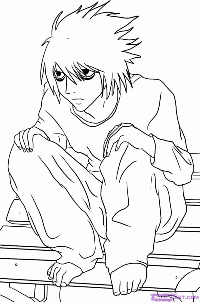 Death Note Light Colouring Pages 220040 Death Note Coloring Pages