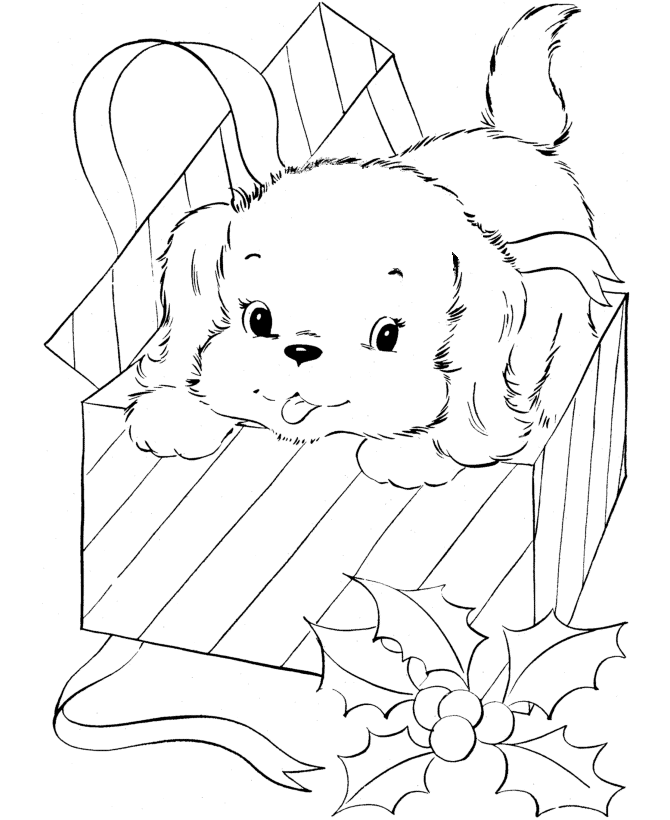 Christmas Dog Coloring Pages | Pictxeer