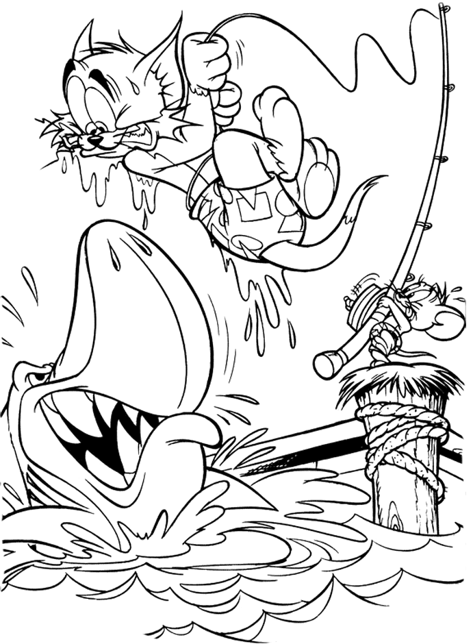 Fish Jerry Colouring Pages