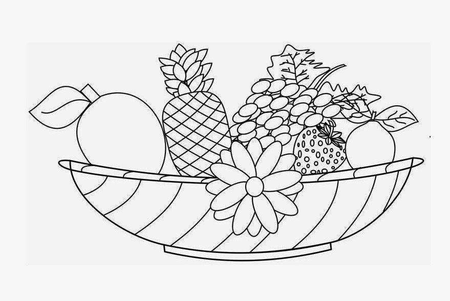 colours drawing wallpaper: Fruit Basket Pictures For Kids Colour