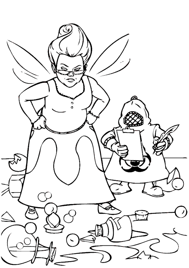 coloring books Shrek - Fairy Godmother to print and free download