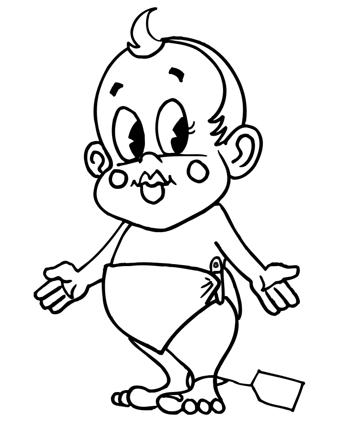 Baby Doll Coloring Page | Family Coloring Page