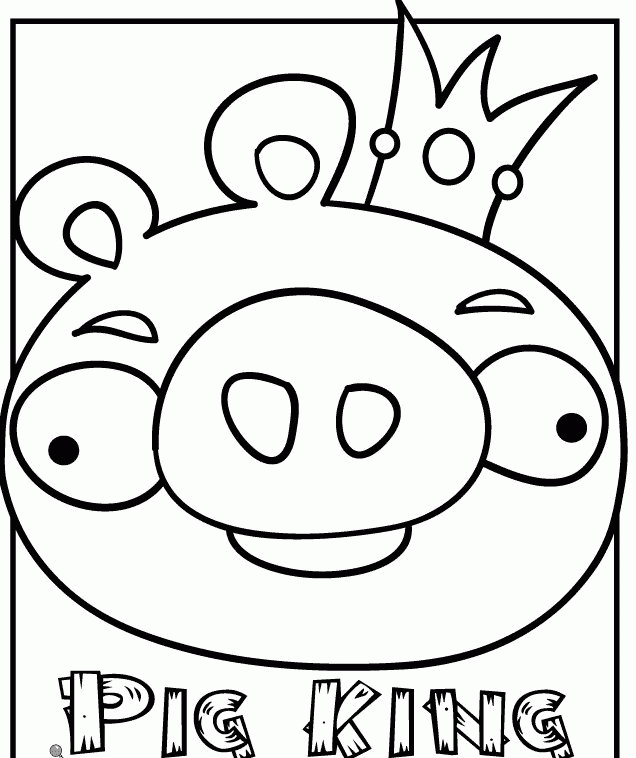 Pig King of Angry Birds – free coloring pages
