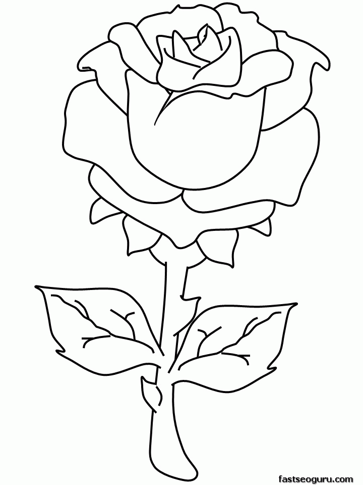 valentines day printable rose coloring pages
