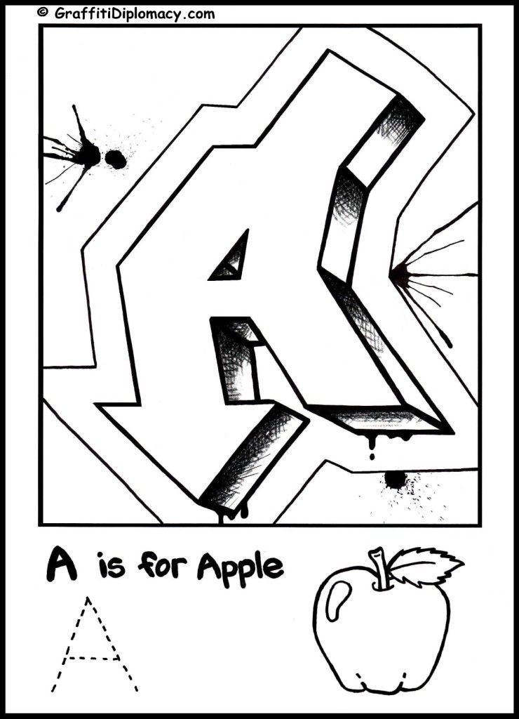 G IS For Graffiti: Alphabet Coloring Book- Free coloring page