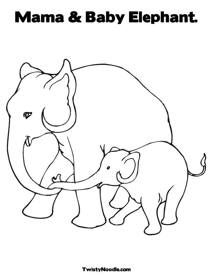 adorable elephants Colouring Pages