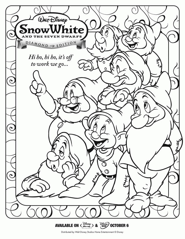 Snow White Coloring Pages And Sheets Can Be Found In The Snow