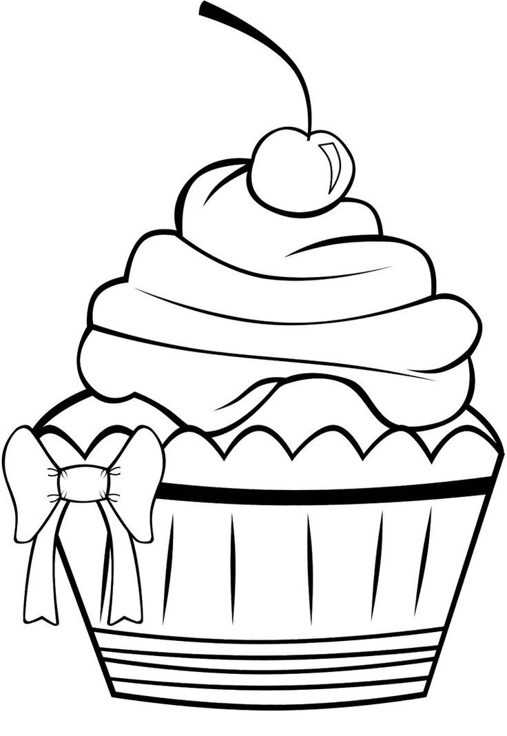 Cute Cupcake Coloring Page | Coloring pages