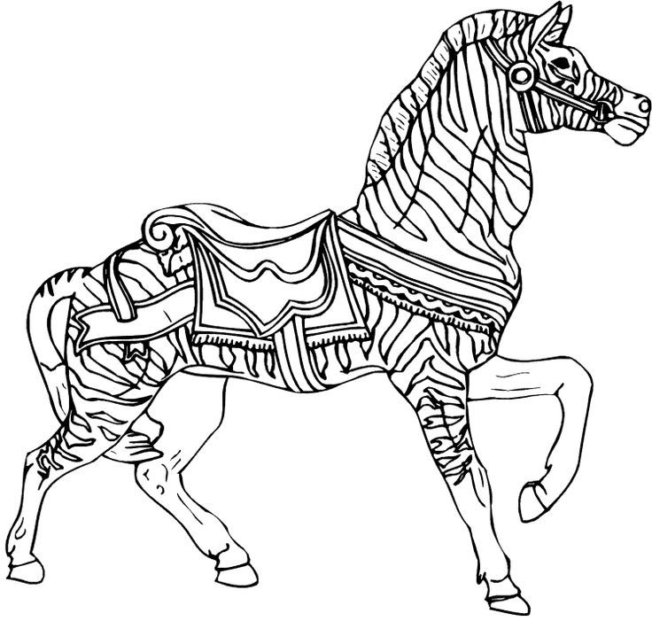 Carousel line drawing: zebra | Springboard Art