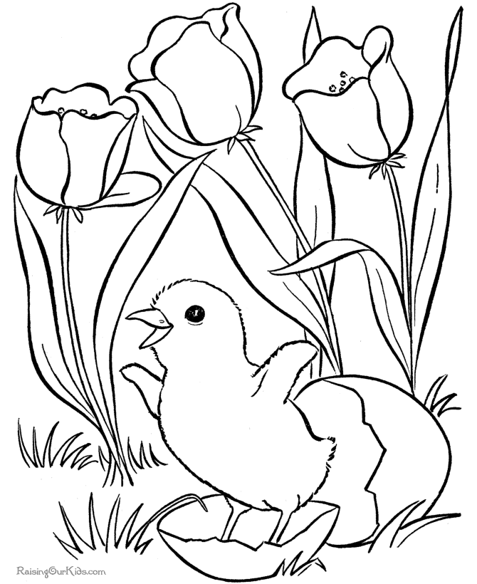 008 Child Easter Coloring Page: Duck Easter Coloring Pages